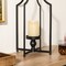 Set of 2 Modern Black Metal Foldable Lanterns Spring Wedding Hanging Candle Holders